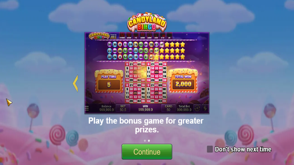 Candyland Bingo Screenshot