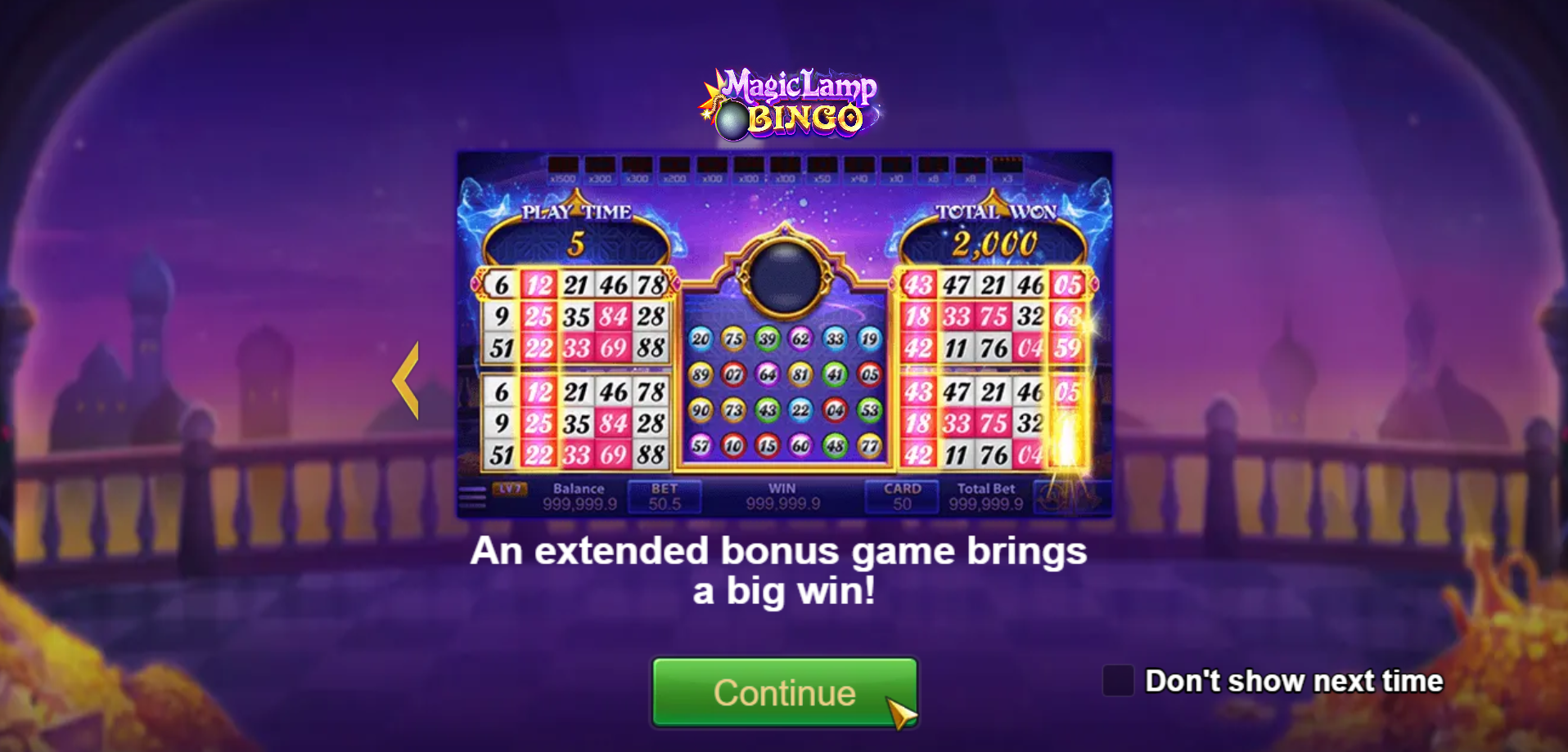 Magic Lamp Bingo Screenshot