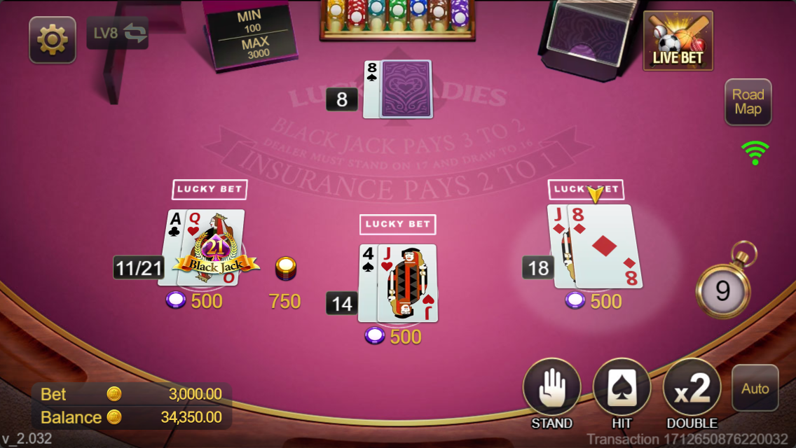 Blackjack Lucky Ladies Screenshot