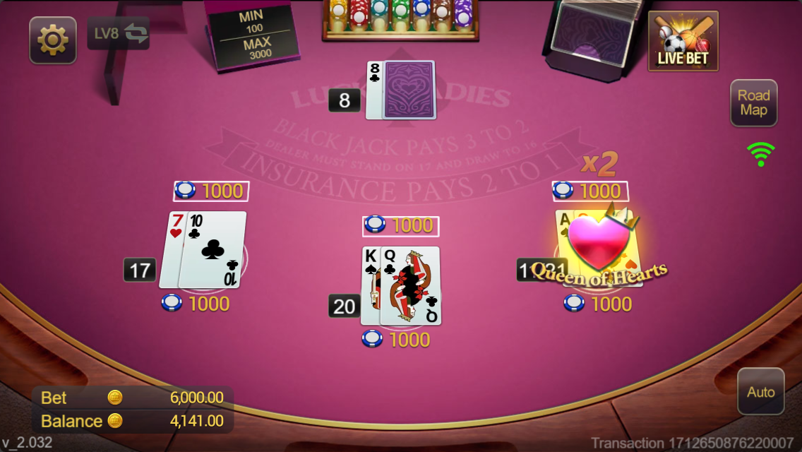 Blackjack Lucky Ladies Screenshot
